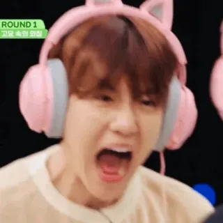 🌻 ROUND 1
고요 속의 외침 사람, 헤드폰, 비명, 표정, 게이머 telegram sticker
