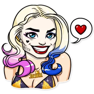 😁 Harley Quinn ROTTEN харли квинн, dc comics, злодей, мультфильм, наклейка, супергерой telegram sticker