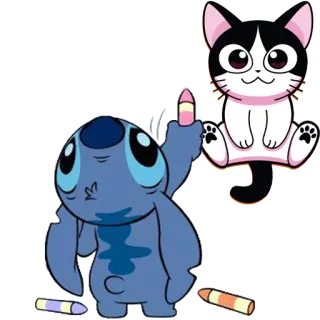 🐨 Stitch cartoon, stitch, cat, middle finger, offensive, funny, cute telegram sticker