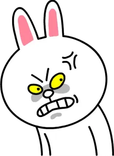 😠 Cony LINE FRIENDS kelinci, kelinci, marah, kartun, stiker, LINE FRIENDS, Cony telegram sticker