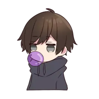 😪 chibi, character, cartoon, lollipop telegram sticker