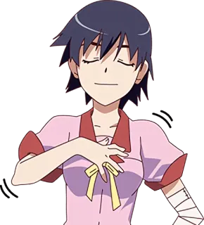 😤 Senjougahara Hitagi Monogatari Anime, Gadis, Senyum, Senjougahara telegram sticker