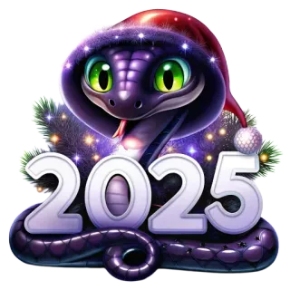 🎡 2025 ปี, 2025, งู, ปีใหม่, วันหยุด, คริสต์มาส, สัตว์ whatsapp sticker