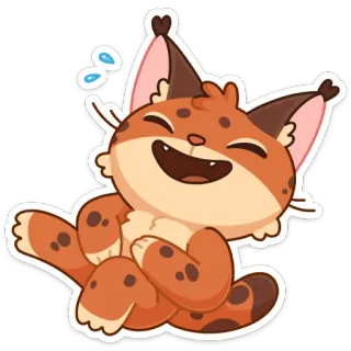 🤣 luchs, katze, fröhlich, süß, aufkleber, cartoon, tier, illustration whatsapp sticker
