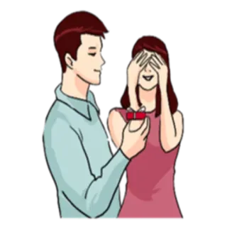 ☺️ presente, surpresa, casal, amor, relacionamento, romance telegram sticker