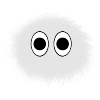 😳 fluffy, eyes, white, cute, blob, fuzzy whatsapp sticker