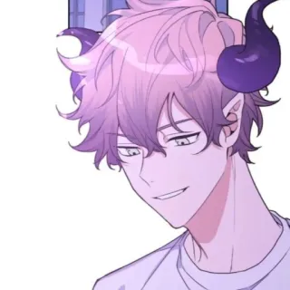 💕 动漫, 恶魔, 角, 卡通, 男性 telegram sticker