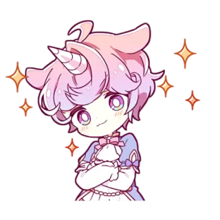 ✨ Chibi, Einhorn, Anime, Kawaii, Süß, Glitzernd, Cartoon telegram sticker