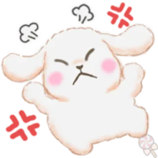 💕 怒り, イライラ, かわいい, 動物, 漫画, うさぎ, 表情 telegram sticker