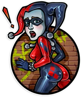 😱 Harley Quinn Harley Quinn, DC Comics, supervillain, cartoon, sticker, clown telegram sticker