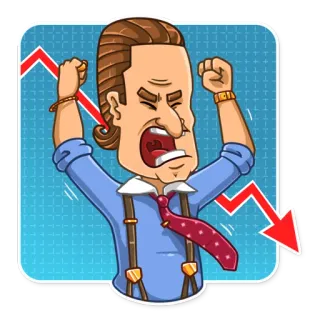 📉 bolsa de valores, finanças, crise financeira, investimento, negócios, fracasso, desenho animado telegram sticker