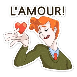❤️ L'AMOUR! amor, coração, romance, desenho animado, dia dos namorados telegram sticker