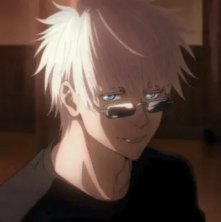 😉 Gojo Satoru Jujutsu Kaisen gojo satoru, anime, jujutsu kaisen, fanart, białe włosy telegram sticker