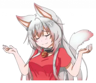 👐 Anime, Chica gato, Orejas, Chica, Zorro, Lindo telegram sticker