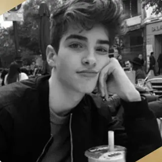 📎 Junge, Teenager, Schwarzweiß, Porträt, Mann, Person telegram sticker