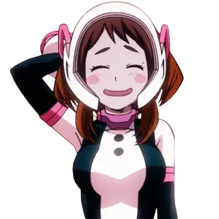 ☺️ Ochaco Uraraka My Hero Academia Anime, Ochaco, Uravity, My Hero Academia, lächelnd telegram sticker