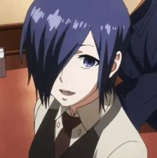 🪁 Touka Kirishima Tokyo Ghoul อนิเมะ, มังงะ, โทวกะ คิริชิมะ, โตเกียว กูล, ตัวละคร, ผมสั้น, ผู้หญิง telegram sticker