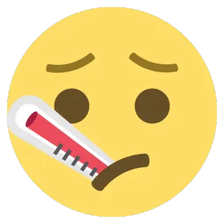 🤒 krank, Krankheit, Fieber, Emoji, Thermometer, Gesundheit whatsapp sticker