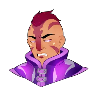 😠 Personaje, Morado, Enfadado, Expresión whatsapp sticker
