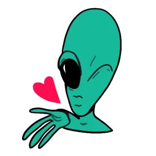 💋 Alien, Hati, Cinta, Cium, Kedip, Lucu whatsapp sticker