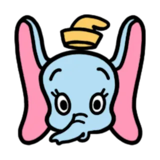 😮 Dumbo 덤보, 코끼리, 만화, 귀여운, 디즈니 telegram sticker