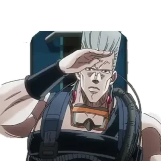 👍 Jean Pierre Polnareff JoJo's Bizarre Adventure anime, jojo, personaggio, saluto telegram sticker