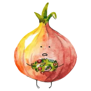 😨 zwiebel, essen, gemüse, süß, kawaii, aufkleber telegram sticker