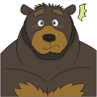 😯 медведь, мультфильм, удивлен, млекопитающее, животное whatsapp sticker
