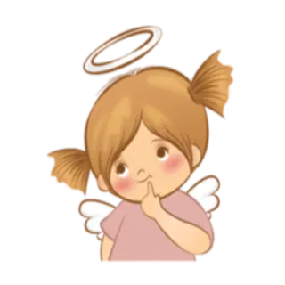 🤔 Engel, süß, Heiligenschein, Flügel, Cartoon, Mädchen whatsapp sticker