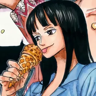 🌟 Nico Robin One Piece anime, manga, one piece, nico robin, ice cream telegram sticker