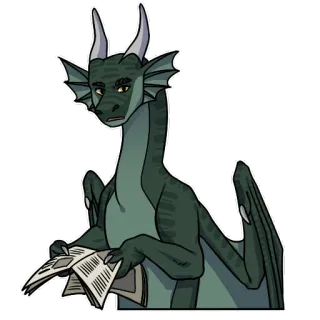 ⁉️ dragão, jornal, leitura, fantasia, criatura telegram sticker