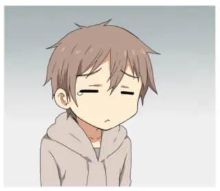 😢 Аниме, Грустный, Плакать, Чиби, Мультфильм telegram sticker