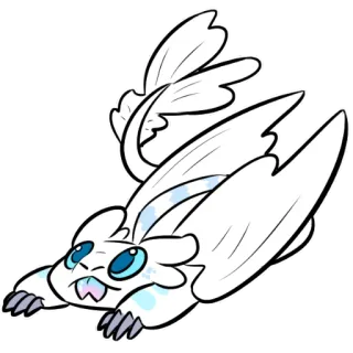 🥞 dragon, furie éclair, dessin animé, autocollant, blanc, mignon telegram sticker