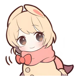 😊 Аниме, Милый, Кролик, Кавай, Персонаж, Наклейка telegram sticker