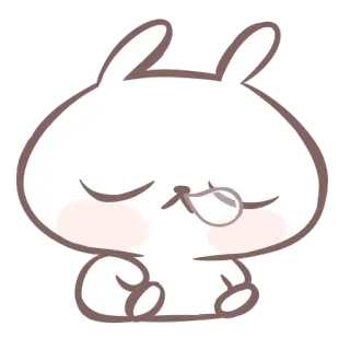 😪 coelho, fofo, kawaii, coelho, desenho animado telegram sticker