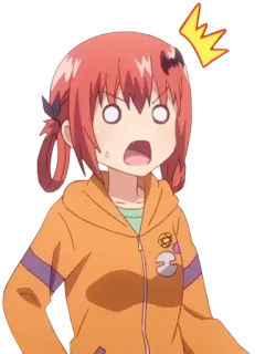 😨 anime, zaskoczony, zszokowany, wyraz, kreskówka, postać whatsapp sticker