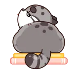 🤩 猫, 书, 动物, 阅读, 可爱, 贴纸, 卡通 telegram sticker