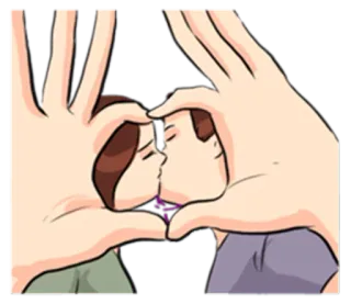 💑 키스, 커플, 사랑, 로맨스, 하트, 손 whatsapp sticker
