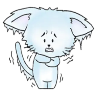 ❄️ chat, dessin animé, triste, blanc, mignon, animal, animal de compagnie telegram sticker