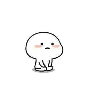 ❤ cute, sad, cartoon, blob, emoji whatsapp sticker