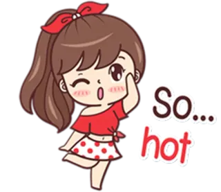 🔥 So... hot Dibujos animados, Chica, Sexy, Pegatina, Lindo telegram sticker