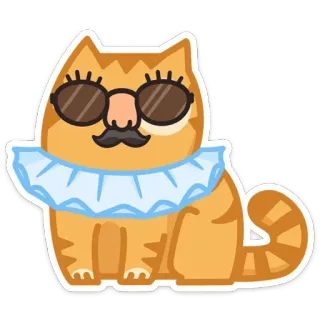 😎 chat, lunettes de soleil, moustache, déguisement, autocollant telegram sticker