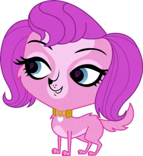 💓 Zoe Trent Littlest Pet Shop Hund, rosa, Cartoon, Tier, süß telegram sticker