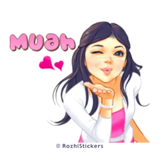 😘 muah pocałunek, mrugnięcie, serce, kobieta, powitanie, miłość telegram sticker