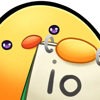 🐤 io sticker, lindo, amarillo, pájaro, calendario whatsapp sticker