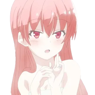 🚿 anime, cô gái, tóc hồng, hoạt hình telegram sticker