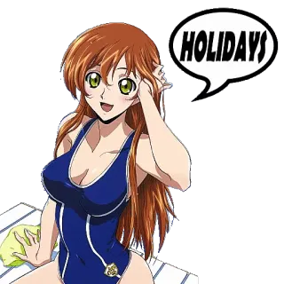 🏝 HOLIDAYS anime, girl, swimsuit, holidays, cute telegram sticker