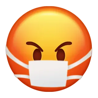 😡 Emoji, Marah, Masker, Covid, Pandemi, Kesal, Wajah whatsapp sticker