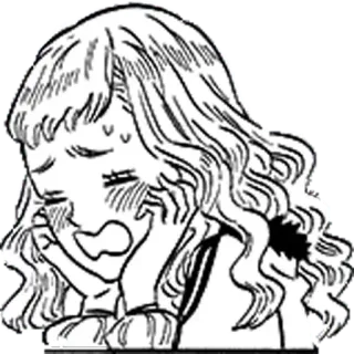 😳 anime, manga, cartoon, sticker, distressed, sad, crying, girl whatsapp sticker