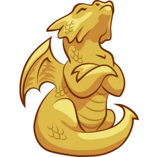 😣 drago, oro, fantasy, animale, creatura mitologica whatsapp sticker